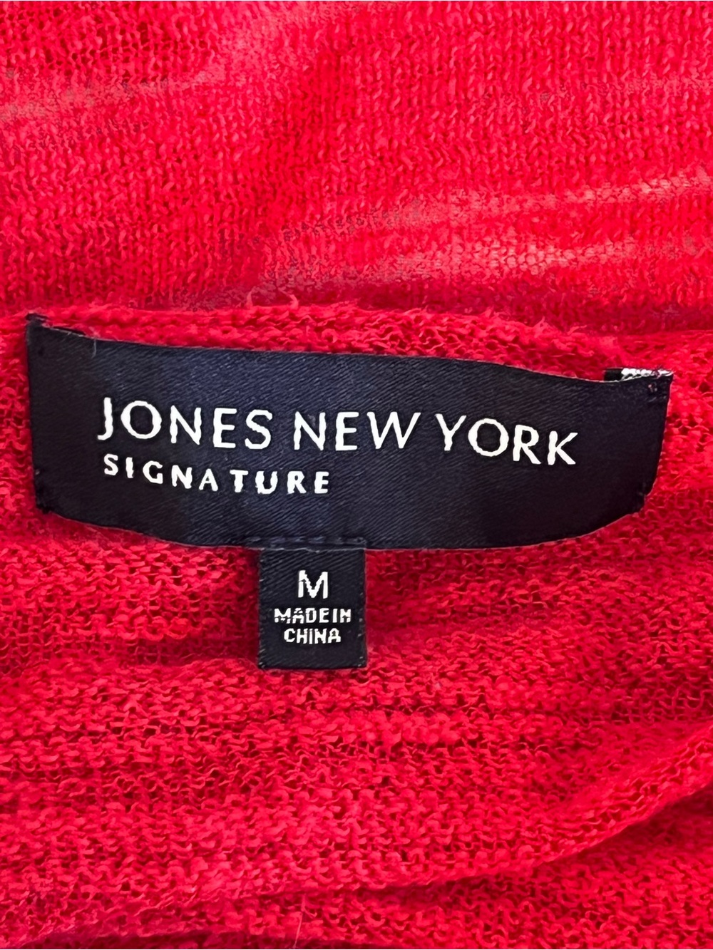 Jones New York Sheer Red Tie-Front Crop Cardigan Knit Top M - Picture 6 of 7